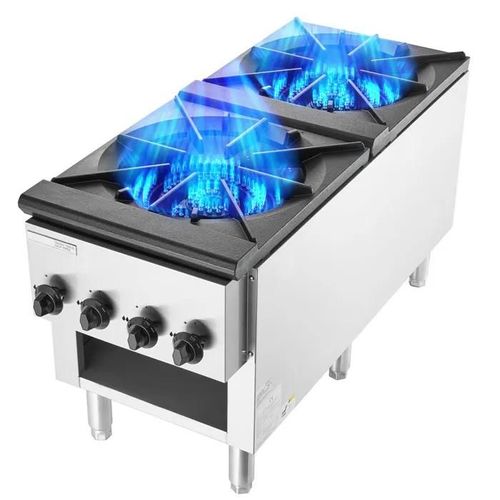 Cuisinière à Gaz Commerciale-Duoku-26 KW avec Armoire-Propane et Gaz Naturel-Plaque Chauffante de Comptoir en Acier Inoxydable