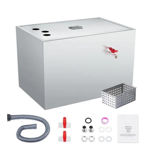 Piège à Graisse Commercial-Duoku-18 kg-Intercepteur D'entrée Supérieure de 10 GPM, pour Restaurant et Cuisine à Domicile