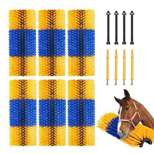 Brosse À Gratter Pour Bétail-Duoku-6 Pièces-17,1 X 7,5 Pouces-Pour Chevaux-Vaches Et Plus-Applications Polyvalentes