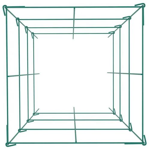 Cages à Tomates-Duoku-14,6" x 14,6" x 39,4"-Lot de 6 Tours de Support Carrées-pour Plantes-Acier Enduit de PVC Vert