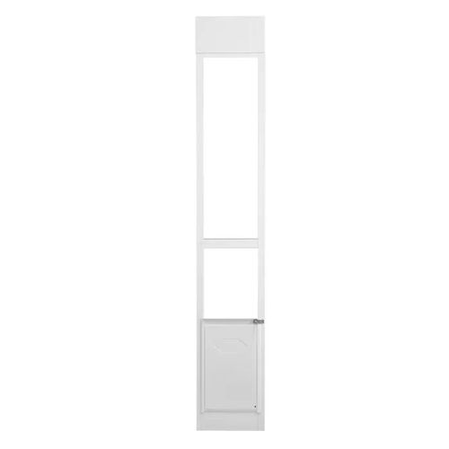 Porte Pour Chien Pour Porte Coulissante-Duoku-En Verre-Hauteur Réglable-Cadre En Aluminium Et Verre Trempé