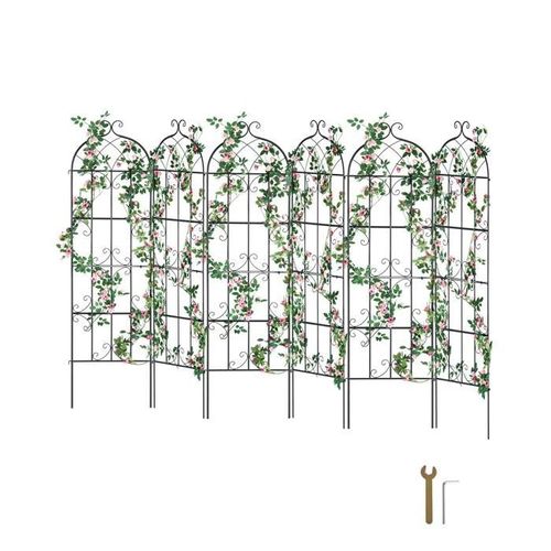 Lot De 6 Treillis De Jardin-Duoku-71 X 20 Po En Métal Pour Fleurs-Treillis Pour Rosiers Grimpants D'extérieur-Pour Cours