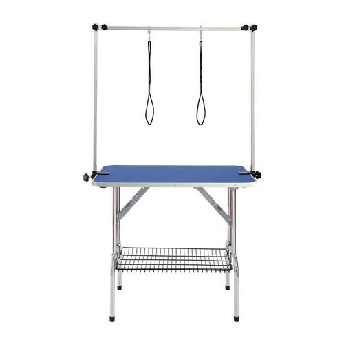 Table De Toilettage - Duoku - 915 X 610 Mm - Deux Bras Réglables - Support Pliable - Acier Inoxydable