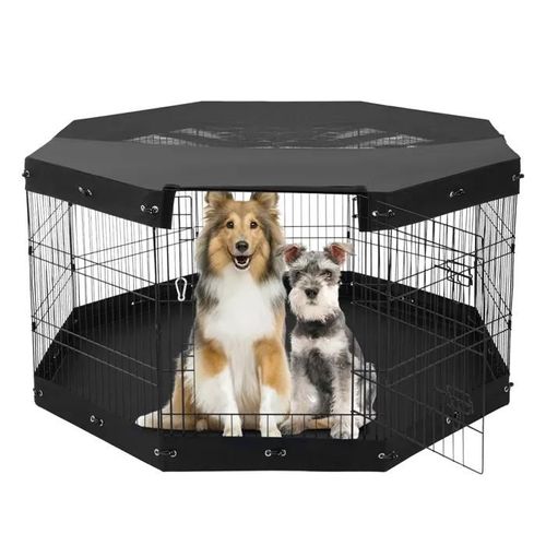 Parc Pour Chien-Duoku-8 Panneaux De 76,2 Cm De Hauteur X 61 Cm De Largeur-Parc D'exercice Pliable En Métal Animaux De Compagnie