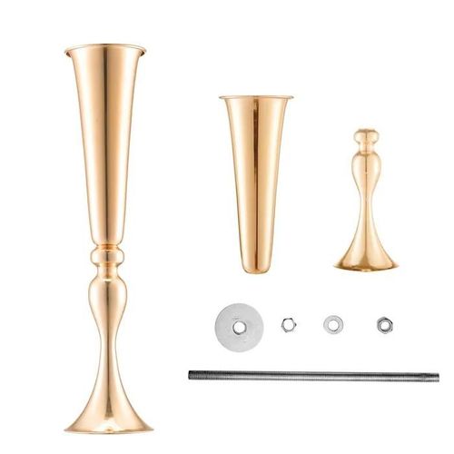 Vases de Mariage - DUOKU - Lot de 2 - Métal Doré - 22 po de Haut - Design Contemporain