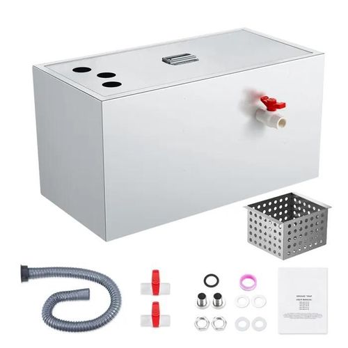 Intercepteur de Graisse-Duoku-25 lb-Intercepteur D'entrée Supérieure de 6,4 GPM,pour Restaurant, Cantine