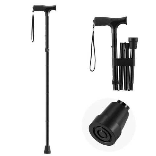 Canne De Marche-Duoku-Pour Hommes Et Femmes-Pliable-Hauteur Réglable Sur 5 Niveaux-Aide À La Mobilité Légère En Aluminium