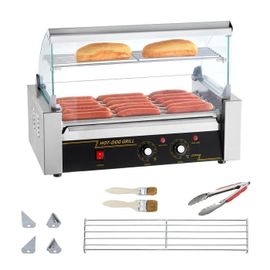 Machine de Cuisson Électrique-Duoku-18 Pouces-Dosseret et Étagère à 7 Rouleaux 1,4 kW en Acier Inoxydable