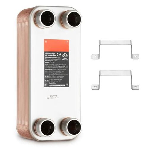 Échangeur De Chaleur-5"X 12"-Duoku-Échangeur De Chaleur À Plaques Brasées De 30 Plaques- Fabriqué En Cuivre Et Acier Inoxydable