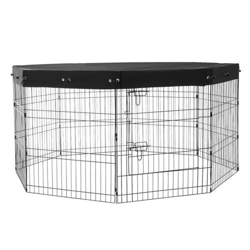 Parc Pour Chien-Duoku-8 Panneaux De 30"H X 24"W-Pliable En Métal, Avec Porte, Revêtement Supérieur En Tissu Oxford 600d