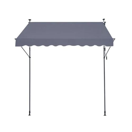 Auvent Rétractable Manuel-Duoku-98 X 47 Po-Avec Manivelle Manuelle-Hauteur Réglable De 86 À 122 Pouces-Pour Terrasse Balcon