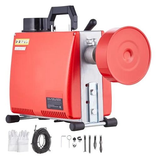 Machine de Nettoyage de Drain-Duoku- 66FT x 5/8 Pouces- Tarière Électrique D'égout 250W- Alimentation Manuelle