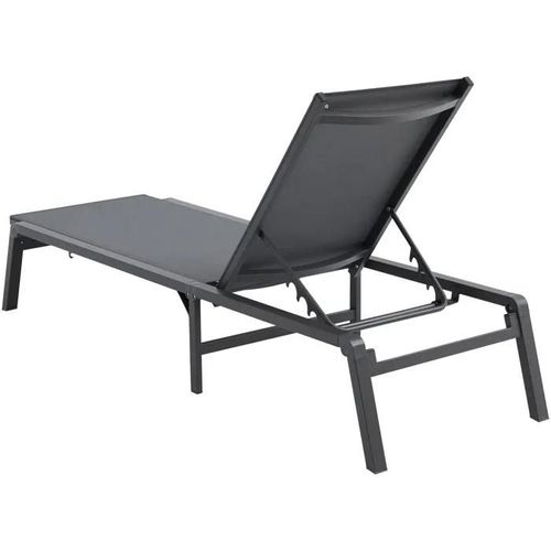 Chaises Longues De Patio En Aluminium-Duoku-Gris Foncé Ensemble De 2 Pièces-Un Excellent Ajout À Votre Espace Extérieur