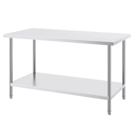 Table De Travail Cuisine Acier Inoxydable-Duoku-Table De Préparation-762 X 1524 X 864 Mm-Avec 3 Niveaux De Hauteur Réglables
