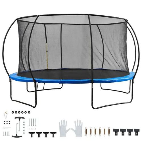 Trampoline-Duoku-14 Pieds Capacité De 450 Lb-Avec Filet De Protection, Échelle Et Poteau Courbé,Loisirs De Plein Air