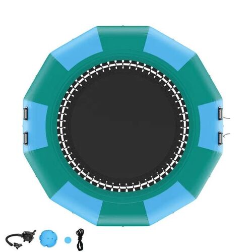 Trampoline Aquatique Gonflable De-Duoku-12 Pieds-Gonflable Eau Trampoline Piscine Lac Jouet Passionnant Rebond Plate