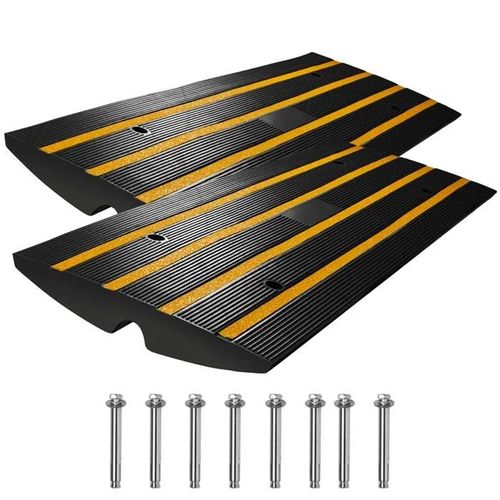 Rampe De Bordure En Caoutchouc-Duoku-Hauteur De 4,25 Po-Largeur De 11,8 Po-Longueur De 19,7 Po-Rampe D'accès Robuste De 15 T