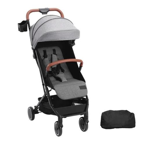 Poussette Standard Pour Bébé-Duoku-Poussette Pour Tout-Petit Avec Dossier Réglable À 95°-175° Et Repose-Pieds-Gris Foncé