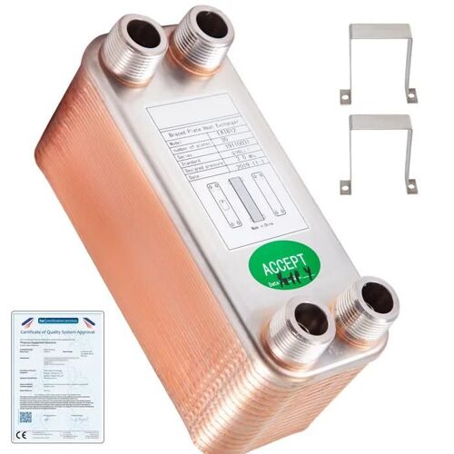 Échangeur De Chaleur-Duoku- 3/4" Mnpt-Refroidisseur À Plaques Plates En Acier Inoxydable 316l Brasé À 30 Plaques