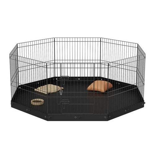 Parc D'exercice Pour Chien - Duoku - Modèle Bsl6161-1 - 8 Panneaux - Octogonal - Pliable En Métal