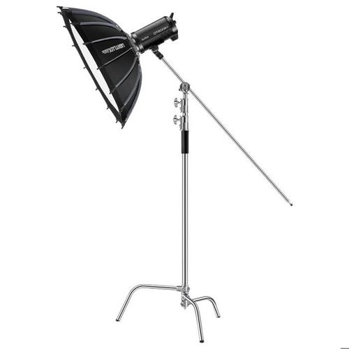 Support C-Duoku-330 cm-Support D'éclairage Photographique Robuste en Acier Inoxydable.1,5 à 3 m