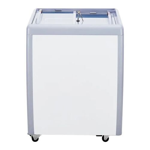 Vitrine Réfrigérée à Crème Glacée Commerciale-Duoku-Comptoir à Glace 158 L-Congélateur Mobile avec Dessus en Verre-4 Grandes Cuves