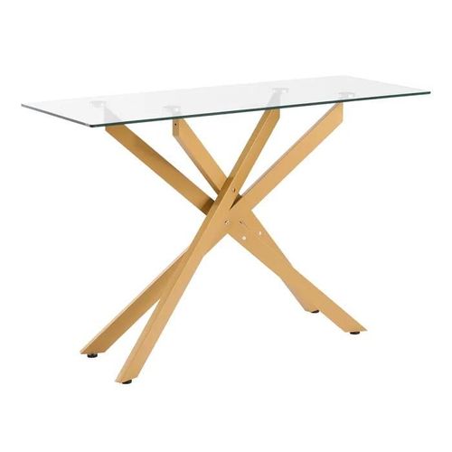 Table Basse En Verre Moderne-Duoku-Avec Plateau En Verre Trempé-Êquipée De Patins Réglables Antidérapants