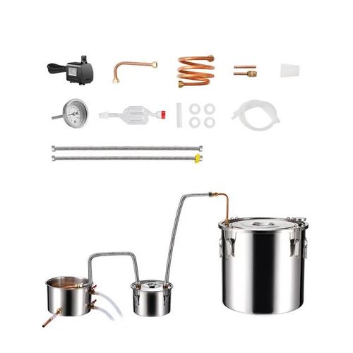Kit de Distillation à Double Condensateur 8 Gal-Duoku-Distillateur d'eau-Alcool en Acier Inoxydable de 30 L-Brassage Sûr