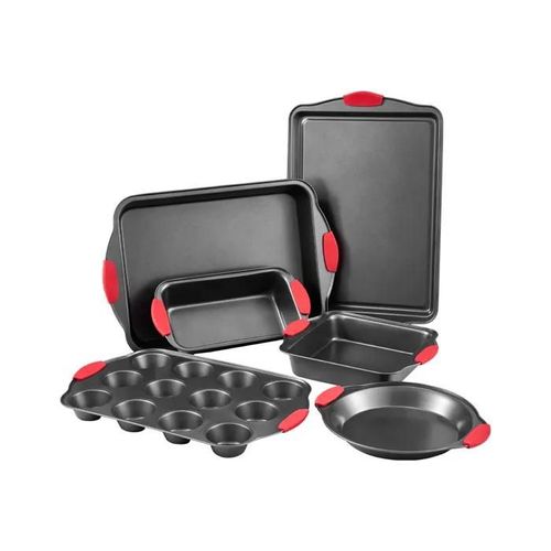 Ensemble De Moules À Pâtisserie-Duoku-6 Pièces-En Acier Au Carbone Antiadhésif-Empilables-Poignées En Silicone