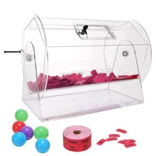 Tambour De Tombola - Duoku - Modèle 22-Ac - Acrylique - 10 000 Billets - 300 Boules
