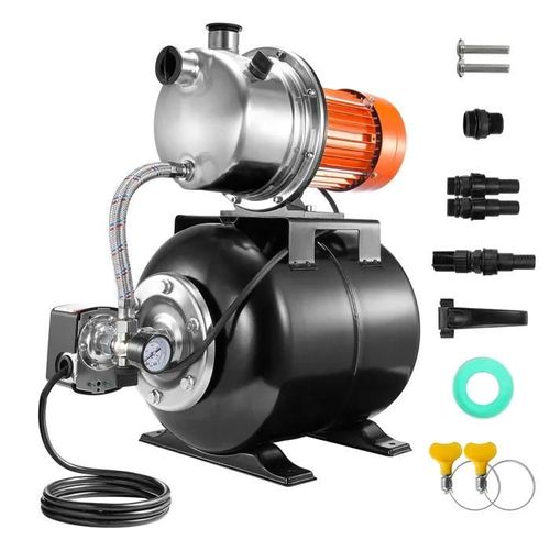 Pompe pour Puits Peu Profonds 1,6 HP-Duoku-1320 GPH-avec Réservoir Sous Pression 5 Gallons-Surpresseur d'irrigation Automatique