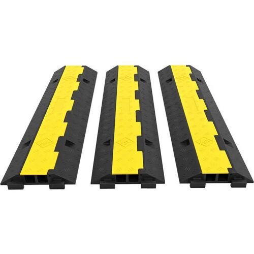 Rampe De Protection De Câble-Duoku-3 Paquets, Double Canal-11000lbs Par Essieu, Revêtement De Sol Modulaire Pour Tuyaux