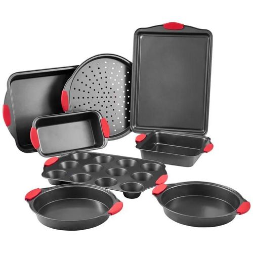 Ensemble De Moules À Pâtisserie-Duoku-8 Pièces-En Acier Au Carbone Antiadhésif-Empilables-Poignées En Silicone