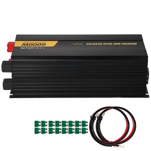 6000 W Onduleur Sinusoïdale Modifiée-Duoku-Dc 12 V À Ac 230 V-Lcd-Télécommande-Prises Ue-Pour Voiture/Camping-Car/Bateau/Camping