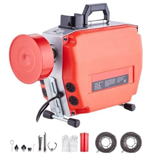 Machine de Nettoyage de Drain-Duoku-120FT x 7/8 pouces-Tarière Êlectrique d'égout 420W à Alimentation Manuelle