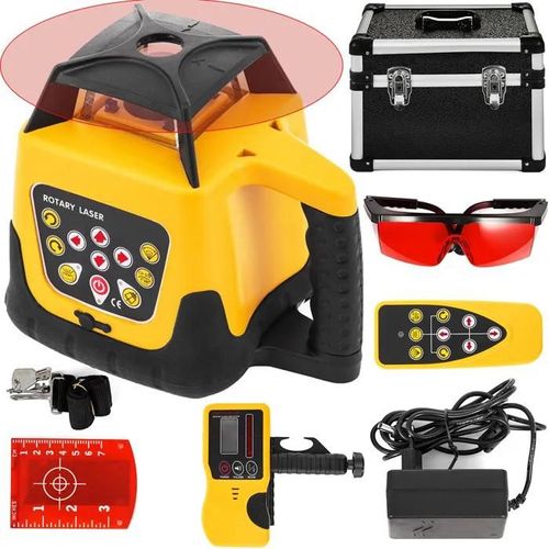 Kit de Niveau Laser Rotatif - DUOKU - Faisceau Rouge - Portée 500 m - Nivellement Automatique Numérique