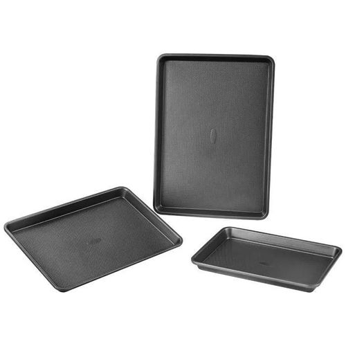 Ensemble De 3 Moules À Pâtisserie-Duoku-Poignées En Silicone-Plaques Et Plateaux En Acier Au Carbone Antiadhésifs
