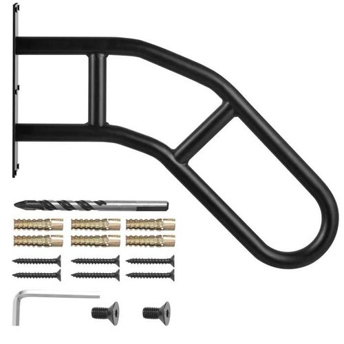 Rampes Murales 29"-Duoku-Pour Marches Extérieures-Rampes De Sécurité En U-Pour 1 À 3 Marches-Noir Mat-2 Pièces Pour Enfants