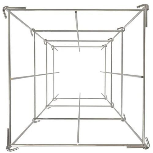 Lot de 5 Cages à Tomates Carrées-Duoku-30 x 30 x 117 cm-en Acier-avec Revêtement en PVC Argenté-pour Légumes Grimpants, Fruits