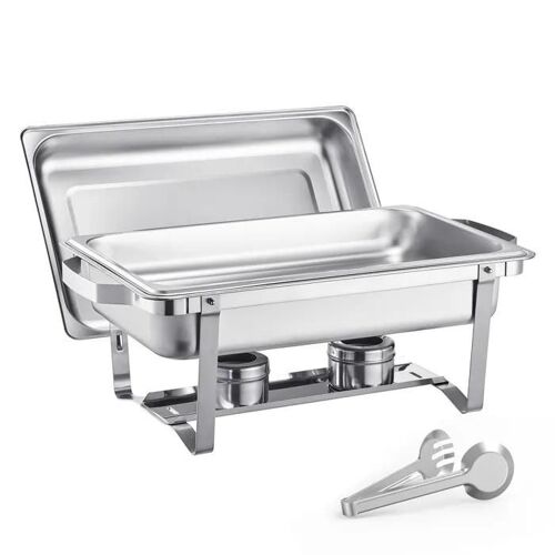 Buffet De Réchauds - Duoku - Lot De 4 - Acier Inoxydable - 8 L - Rectangulaire