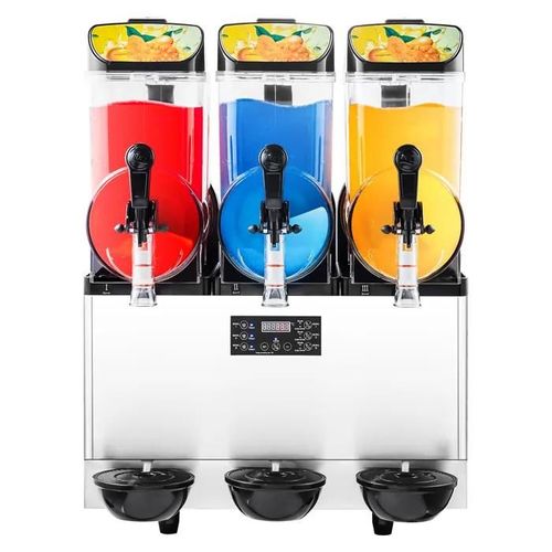 Machine à Granité-Duoku-avec 3 Réservoirs de 15 L-Appareil en Acier Inoxydable pour Boissons Glacées-Idéal pour Granitas