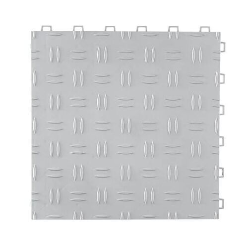 Dalles de Sol de Garage - DUOKU - 12" x 12" - Antidérapantes - Double Face - Argent