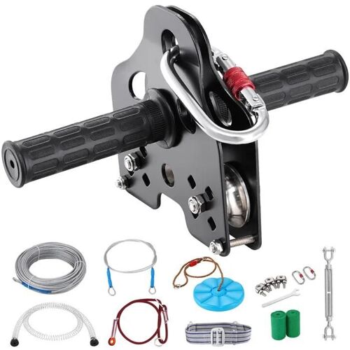 Kit De Tyrolienne-Duoku-De 80 Pieds Pour Enfants Et Adultes-Capacité Jusqu'à 500 Lb-Tyrolienne Extérieure À Installation Rapide