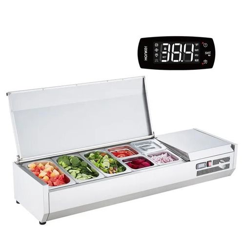 Station de Préparation de Condiments - DUOKU - D55TW-G - Réfrigérée - Acier Inoxydable 304 - 150 W