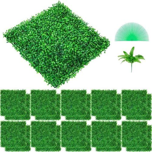 Panneaux De Buis Artificiels - Duoku - 10"X10" - 24 Pièces - Décoration Jardin - Intérieur/Extérieur