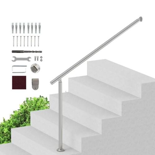 Rambardes pour Marches Extérieures - DUOKU - Kit de Garde-corps - Inox - 120 cm - Argenté