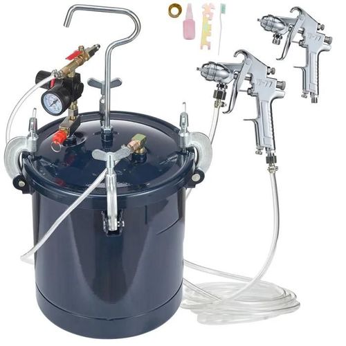 Réservoir de Peinture sous Pression - DUOKU - 10 L - Buses 1,5 mm et 4 mm - 2 Pistolets Pulvérisateurs