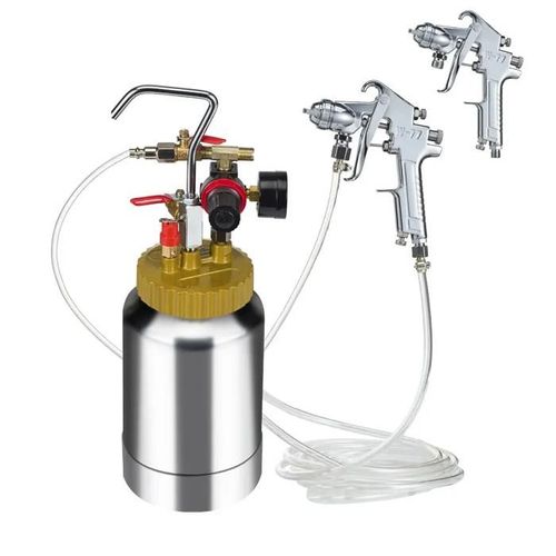 Réservoir de Peinture sous Pression - DUOKU - 2L - Pistolet Léger - Tuyau de 3 m - Basse Pression