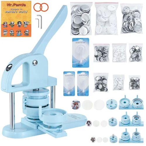 Machine À Boutons 3 En 1 - Duoku - Modèle Jmb-X3 - 3 Tailles De Moules - Couleur Bleue - Accessoires Inclus