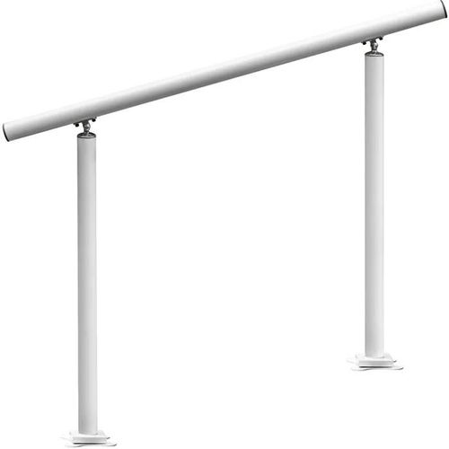 Rampe d'escalier Extérieure-Duoku-4 Pieds-Capacité 75 kg-Réglable de 0 à 60 Degrés-Aluminium-Blanc-pour Jardin